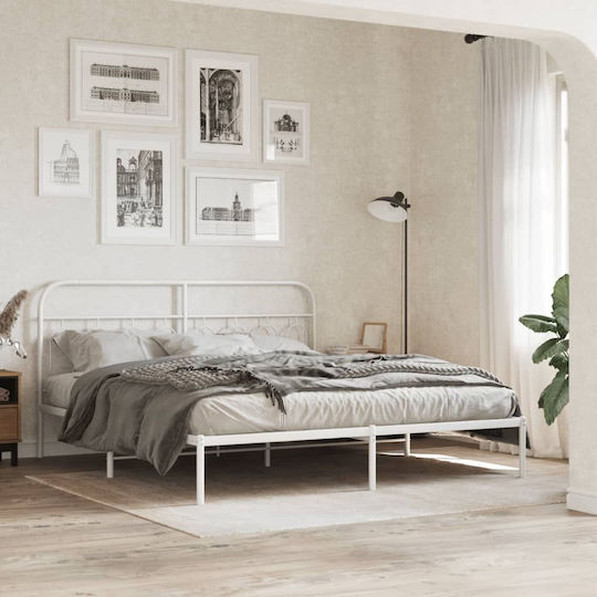 vidaXL Metallic White Bed Headboard 187x100cm