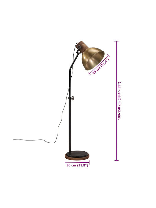 vidaXL Floor Lamp H100xW30cm. with Socket for Bulb E27 Bronze