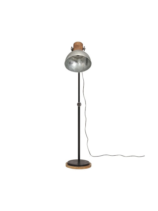 vidaXL Vintage Floor Lamp H100xW30cm. with Socket for Bulb E27 Silver