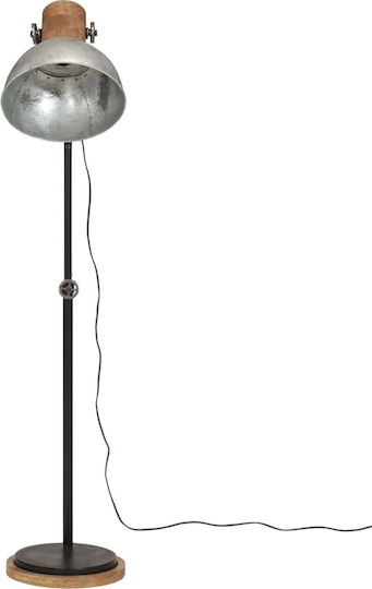 vidaXL Vintage Floor Lamp H100xW30cm. with Socket for Bulb E27 Silver