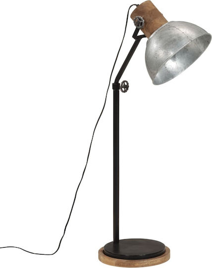 vidaXL Vintage Floor Lamp H100xW30cm. with Socket for Bulb E27 Silver