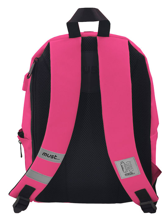 Must Monochrome Plus School Bag Backpack Junior High-High School Pink Fluo 22lt