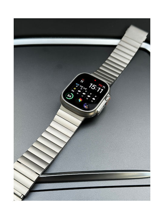 Mobile Origin Armband Rostfreier Stahl Silber (Apple Watch 44/45/46mm/Ultra 49mm)
