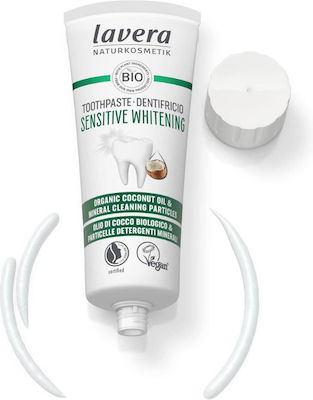 Lavera Sensitive Whitening Zahnpasta für Aufhellung , Plakette & Hohlräume 75gr