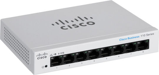 Cisco CBS110-8T-D Unmanaged L2 Switch with 8 Gigabit (1Gbps) Ethernet Ports