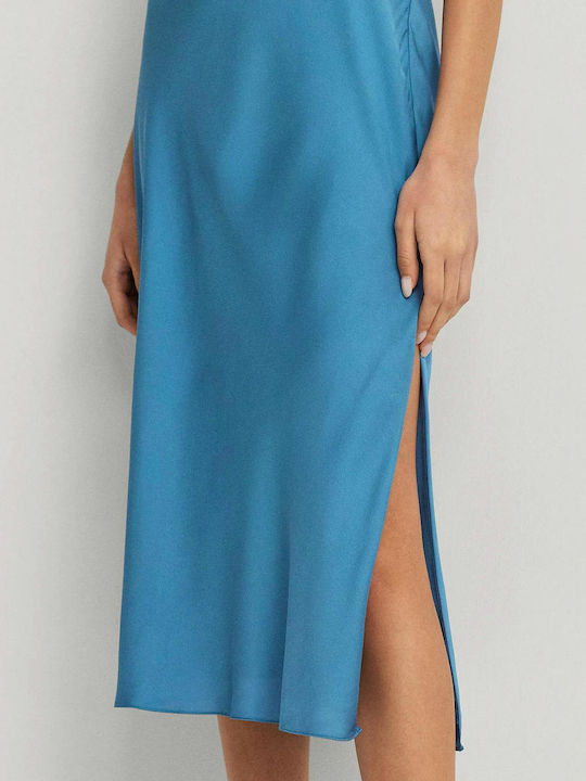 Ralph Lauren Midi Slip Dress Kleid Pale Azure