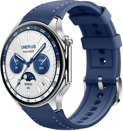 OnePlus Watch 2 Stainless Steel 47mm Waterproof with Heart Rate Monitor (Nordic Blue Edition)