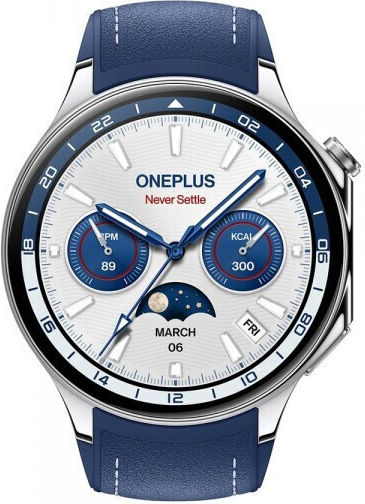 OnePlus Watch 2 Stainless Steel 47mm Waterproof with Heart Rate Monitor (Nordic Blue Edition)