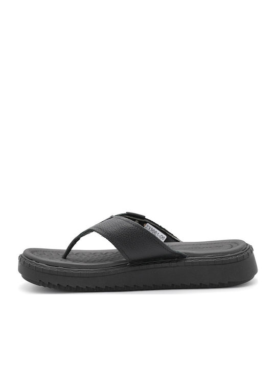 Leder Flache Sandalen für Damen in Schwarz Farbe