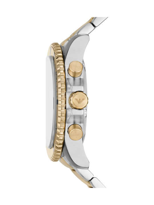 Emporio Armani Sea Explorer Ceas Barbati 43mm Cronograf Baterie cu Brățară Metalică Aurie