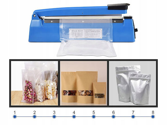 Dispozitiv de sigilare pentru pungi de alimente 40x13x7.5cm Albastru