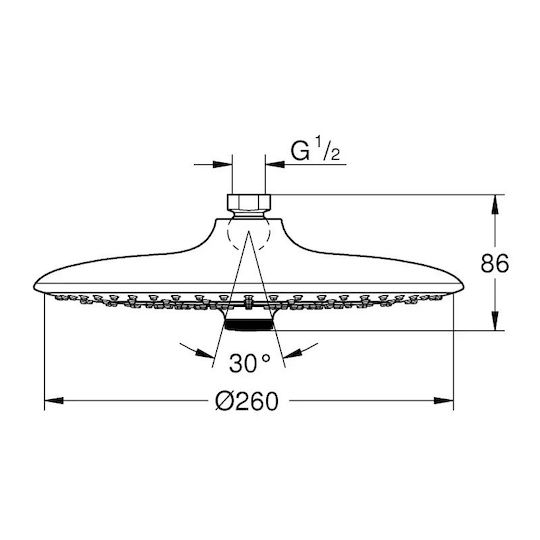 Grohe Euphoria Στρογγυλή Κεφαλή Ντουζ 26cm Grohe Euphoria Στρογγυλή Κεφαλή Ντουζ 26cm
