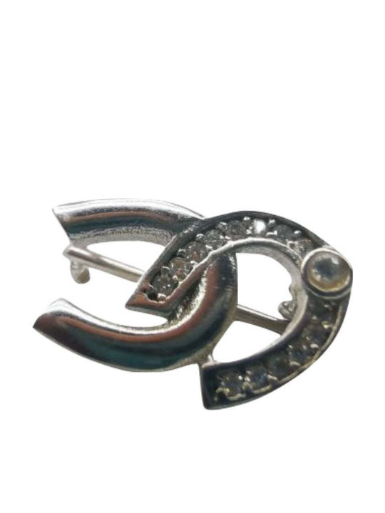 Pin aus Silber Weiß