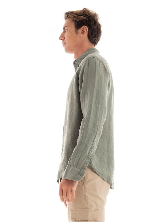 Dirty Laundry Men's Shirt Linen Olive