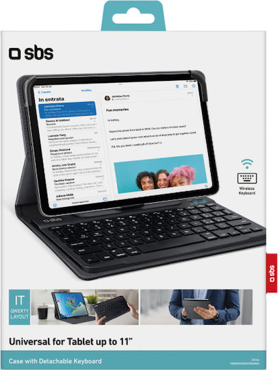 SBS Flip Cover cu Tastatură în Engleză SUA Neagră Universal 11"