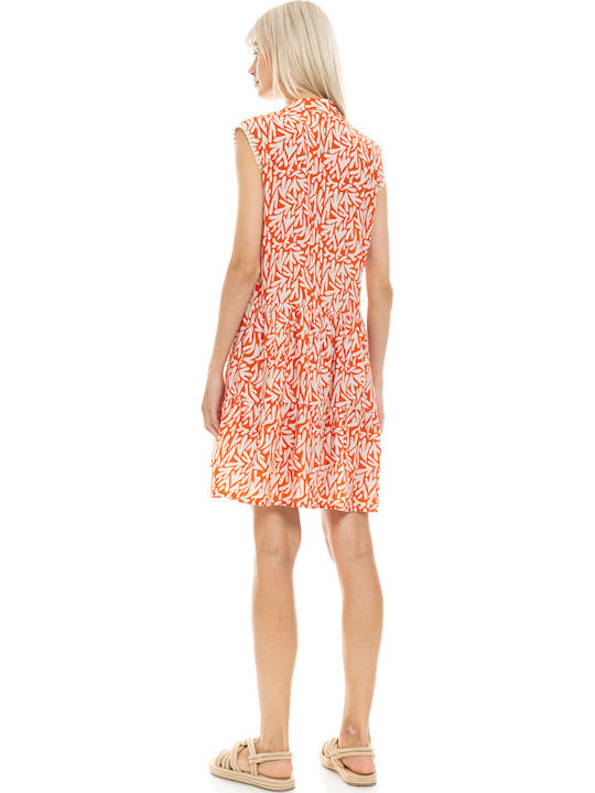 Γυναικείο Beachdress Pink Label Εμπριμέ Mini Φόρεμα Regular Fit Viscose