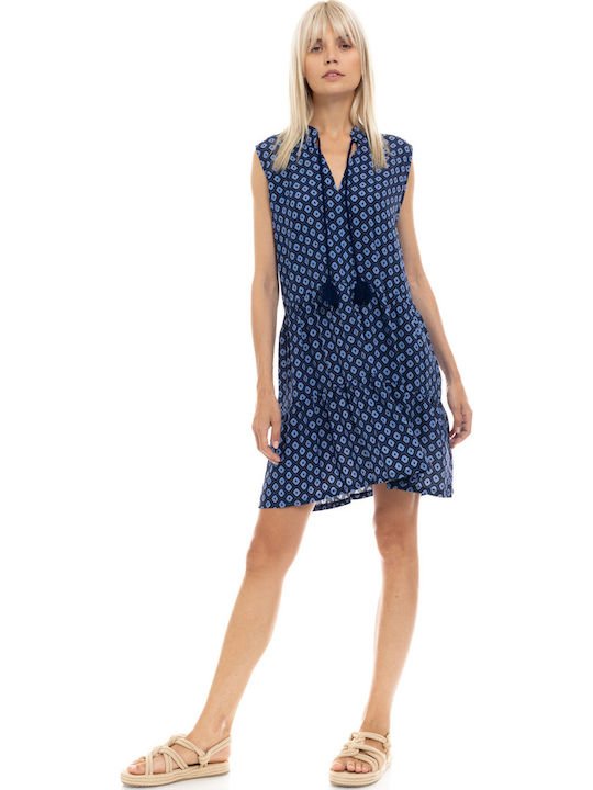 Women's Beachdress Pink Label Print Mini Dress Regular Fit Viscose