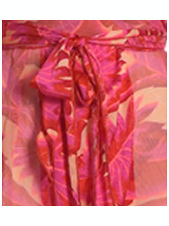 Ble Resort Collection Feminin Lung Kimono de Plajă Fuchsia/red