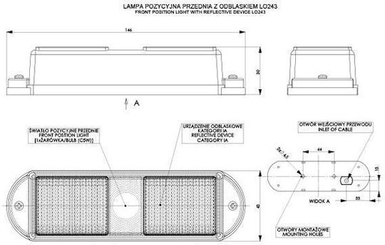 Horpol Lkw-Volumenlichter 1Stück - Orange LO243