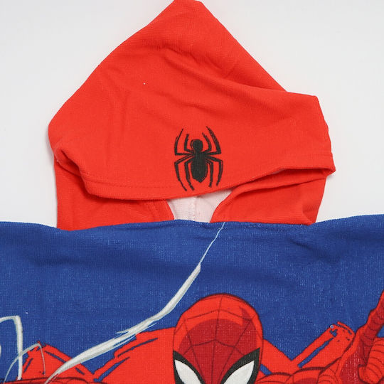 Marvel Poncho de plajă pentru copii Spiderman Albastru