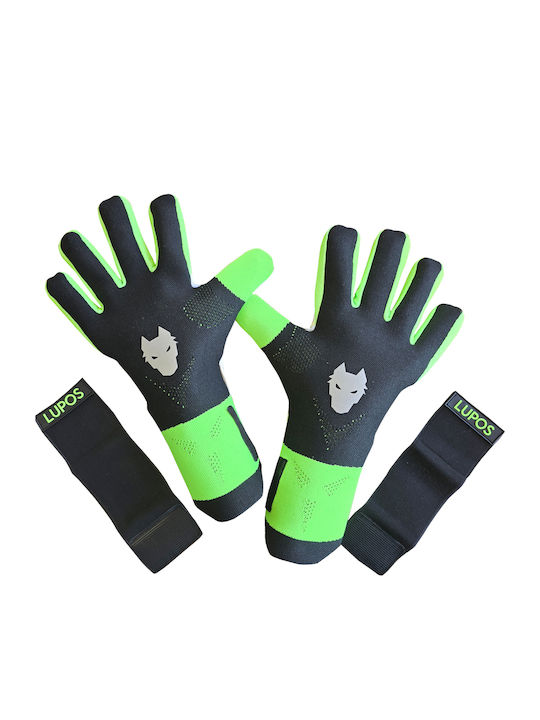 Lupos Viper Pro Torwarthandschuhe — Deutscher Latex Kontakt — Negativer Schnitt — Schwarze Grüne