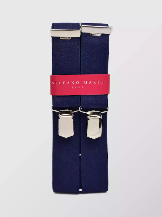 Stefano Mario Suspenders Monochrome Blue