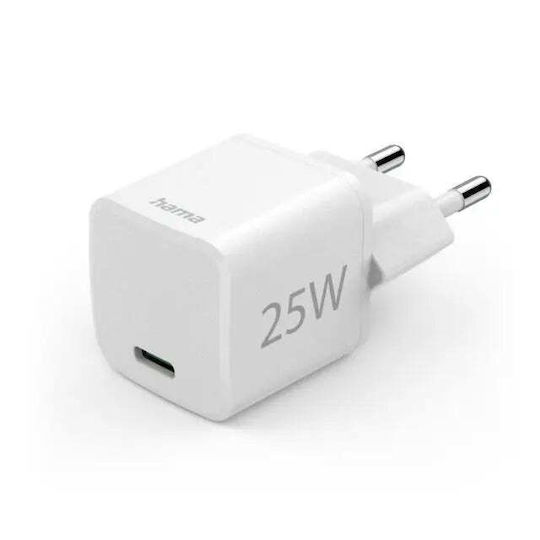 HAMA Φορτιστής Χωρίς Καλώδιο με Θύρα USB-C 25W Power Delivery Λευκός (Eco)