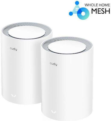 Cudy M3000 v2 WiFi Mesh Network Access Point Wi‑Fi 6 Dual Band (2.4 & 5GHz) σε Διπλό Kit Λευκό