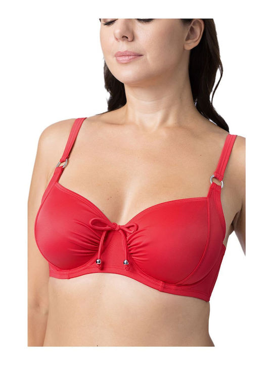 Bikini Bra Fiji with Adjustable Straps Red