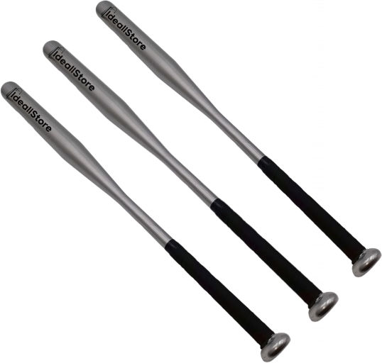 Set Three Ideallstore Baseball Bats Home Run Aluminum 80 Cm Silver