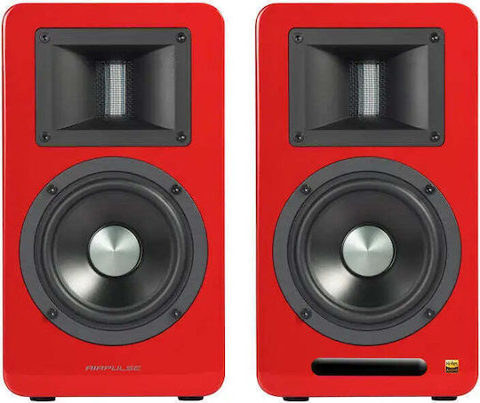 Airpulse A100 Αυτοενισχυόμενα Ηχεία με Bluetooth 100W (Ζεύγος) Κόκκινα