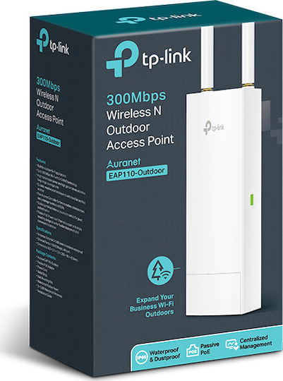 TP-LINK EAP110-Outdoor v4 Access Point Wi‑Fi 4 Single Band (2.4GHz) for Outdoor Placement