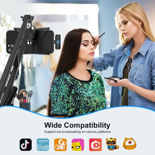Puluz PU3083B Wireless Microphone Πέτου, Clip On for Mobile