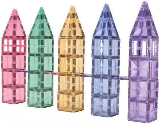 Cleverclixx Magnetisches Spielzeug Bau- und Konstruktionsspielzeug Mega Creative Pack Pastell für Kinder ab 3 Jahren