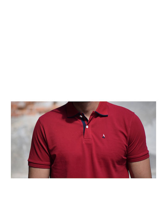 North Star Men's Blouse Polo Burgundy