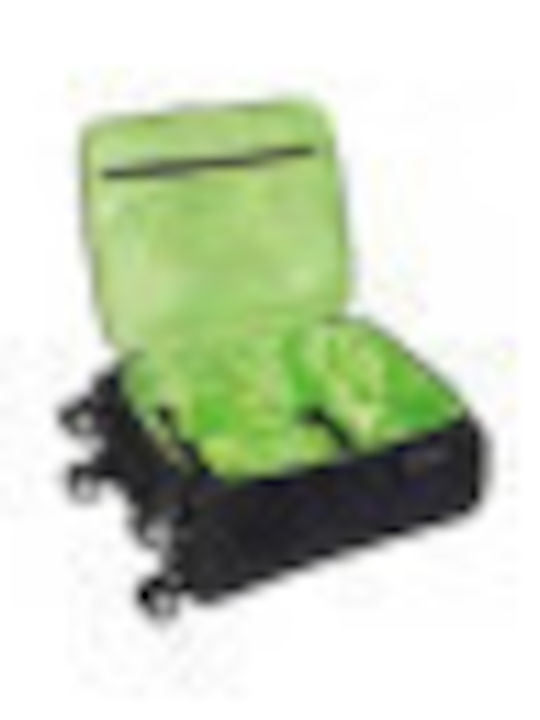 Stelxis Medium Fabric Black Travel Suitcase with 4 Wheels Height 61cm