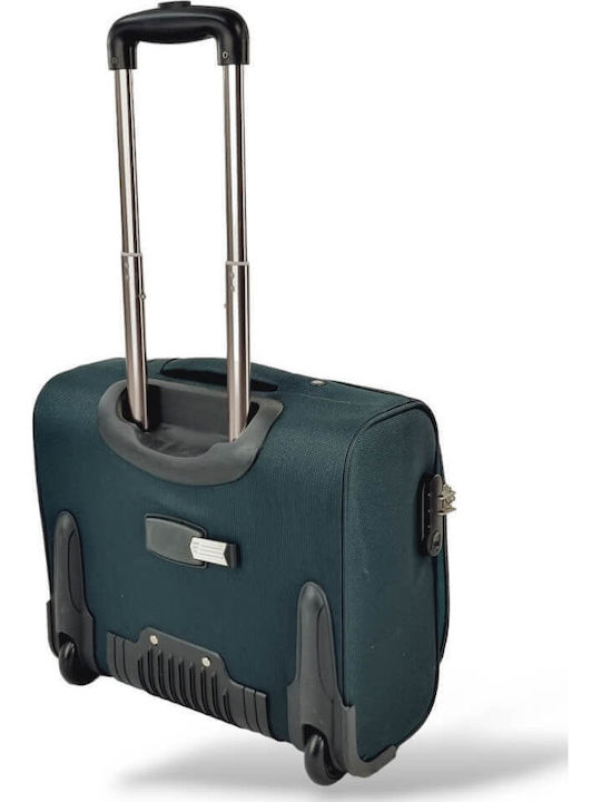 Playbags Cabin Fabric Green Suitcase With 4 Wheels Height 40cm