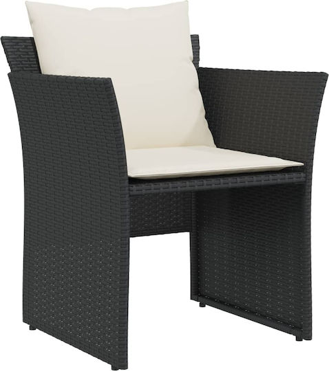 Outdoor-Sessel Rattan Black mit Kissen 50x50x36εκ.