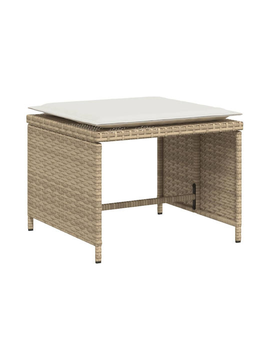 Fotoliu de exterior Rattan Bej cu pernă 50x50x36cm