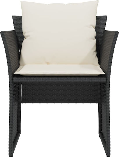 Outdoor-Sessel Rattan Black mit Kissen 50x50x36εκ.