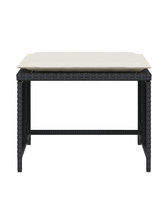 Fotoliu de exterior Rattan Negru cu pernă 50x50x36cm