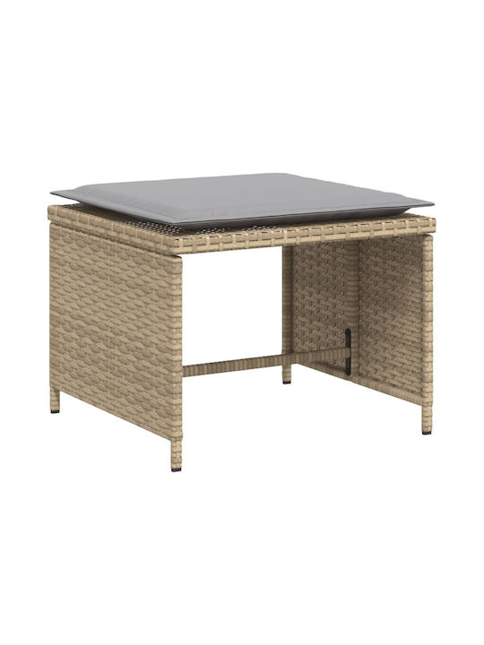 Fotoliu de exterior Rattan Bej cu pernă 50x50x36cm