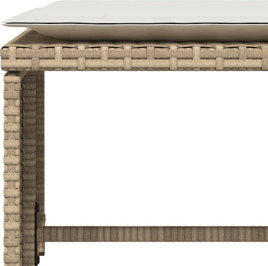 Outdoor-Sessel Rattan Beige mit Kissen 50x50x36εκ.