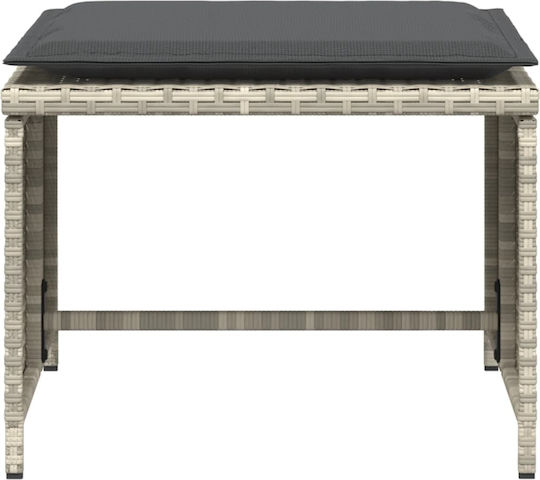 Outdoor Armchair Rattan Light Gray with Cushion 50x50x36cm