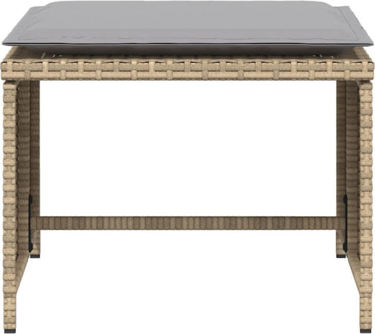 Outdoor-Sessel Rattan Beige mit Kissen 50x50x36εκ.