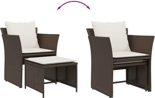 Outdoor-Sessel Rattan Coffee mit Kissen 50x50x36εκ.