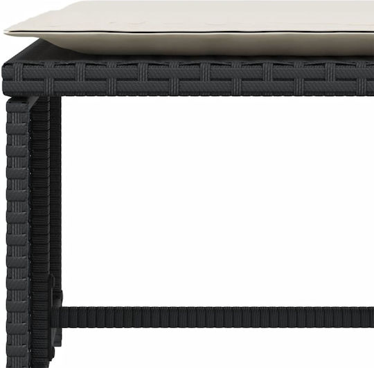 Outdoor-Sessel Rattan Black mit Kissen 50x50x36εκ.