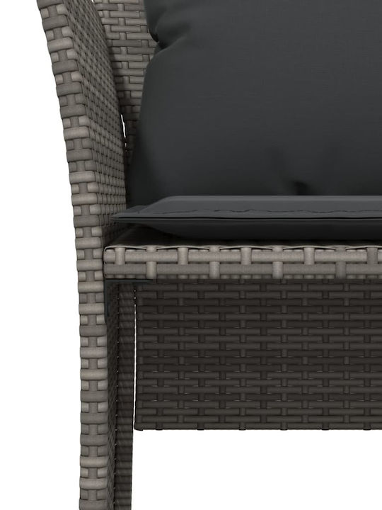 Fotoliu de exterior Rattan Gri cu pernă 50x50x36cm