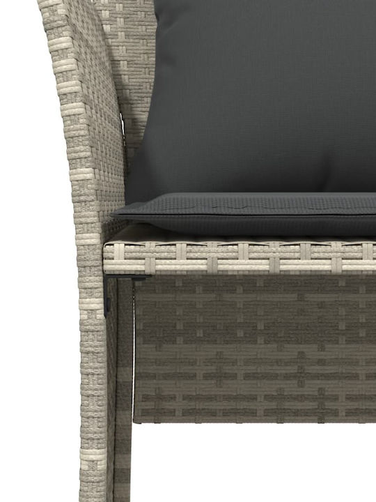 Outdoor-Sessel Rattan Light Grey mit Kissen 50x50x36εκ.