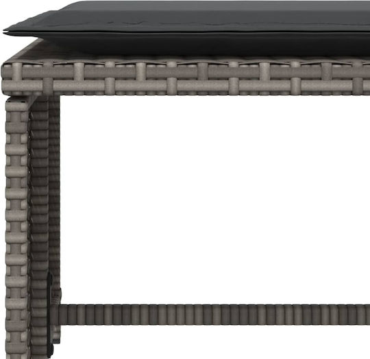 Outdoor-Sessel Rattan Grey mit Kissen 50x50x36εκ.